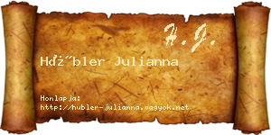 Hübler Julianna névjegykártya